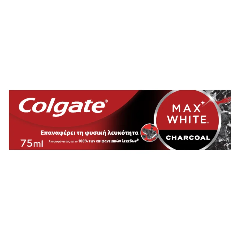 colgate max white οδοντόκρεμα charcoal . 75 ml