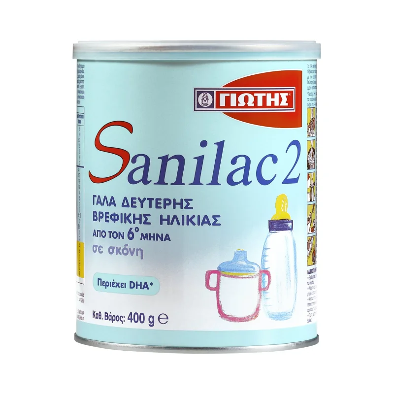 Sanilac 2 Γάλα 2ης Βρεφικής Ηλικίας 6+ Μηνών σε σκόνη 400gr
