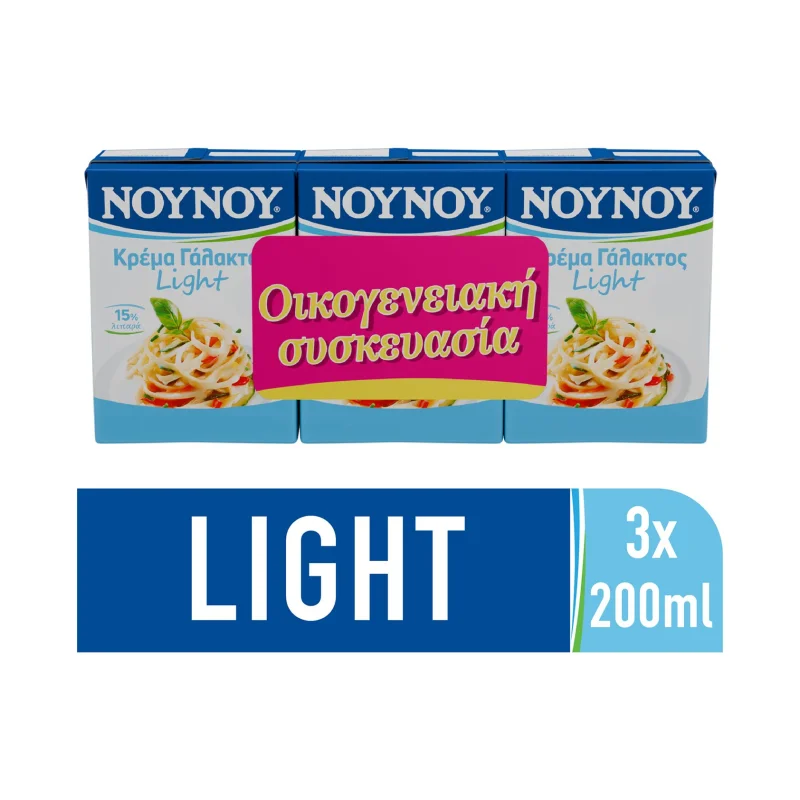 ΝΟΥΝΟΥ Κρέμα Γάλακτος Light 3 × 200 ml