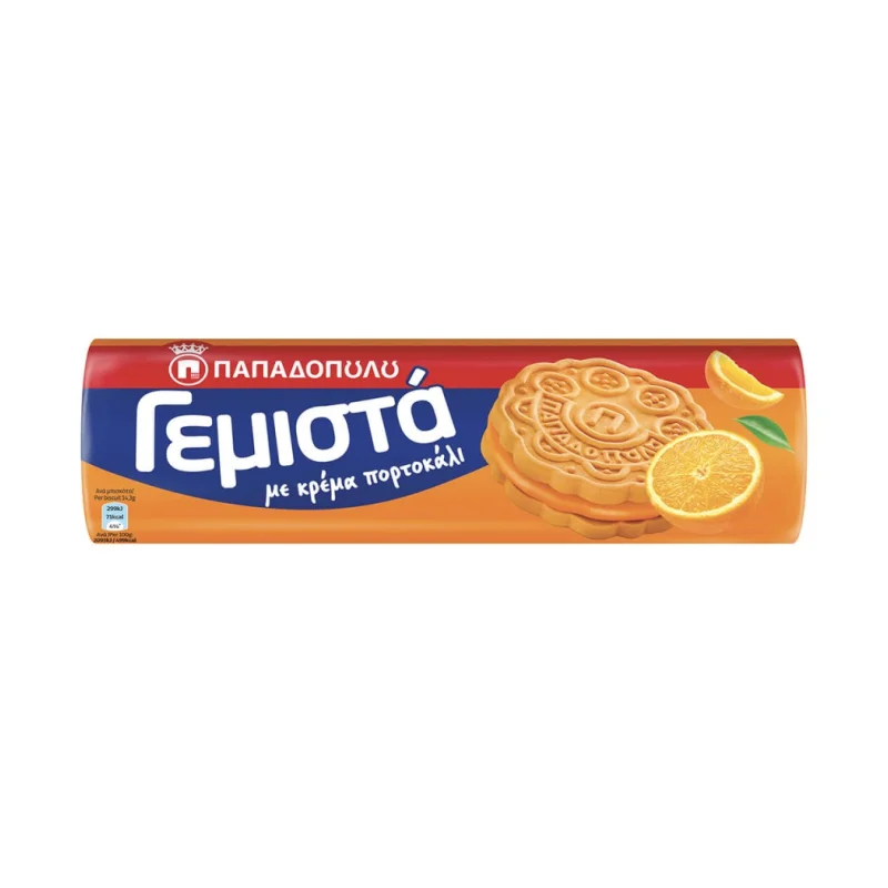 ΠΑΠΑΔΟΠΟΥΛΟΥ Μπισκότα Γεμιστά Πορτοκάλι 200 g