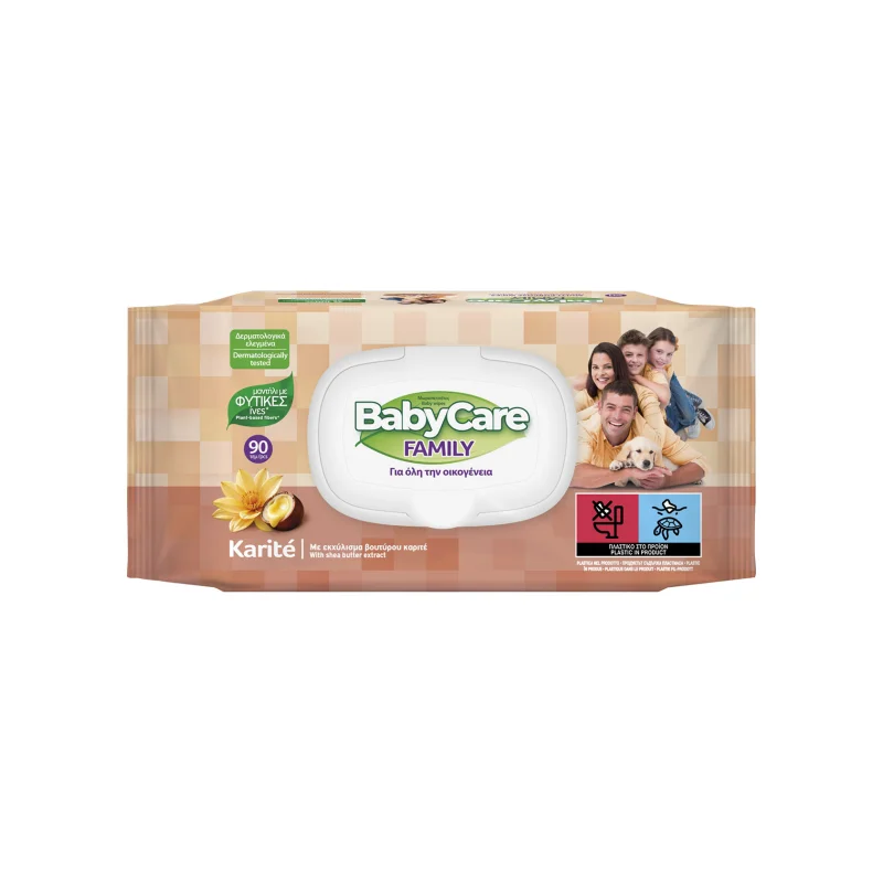 BABYCARE Family Μωρομάντηλα Karite 90 τεμ.